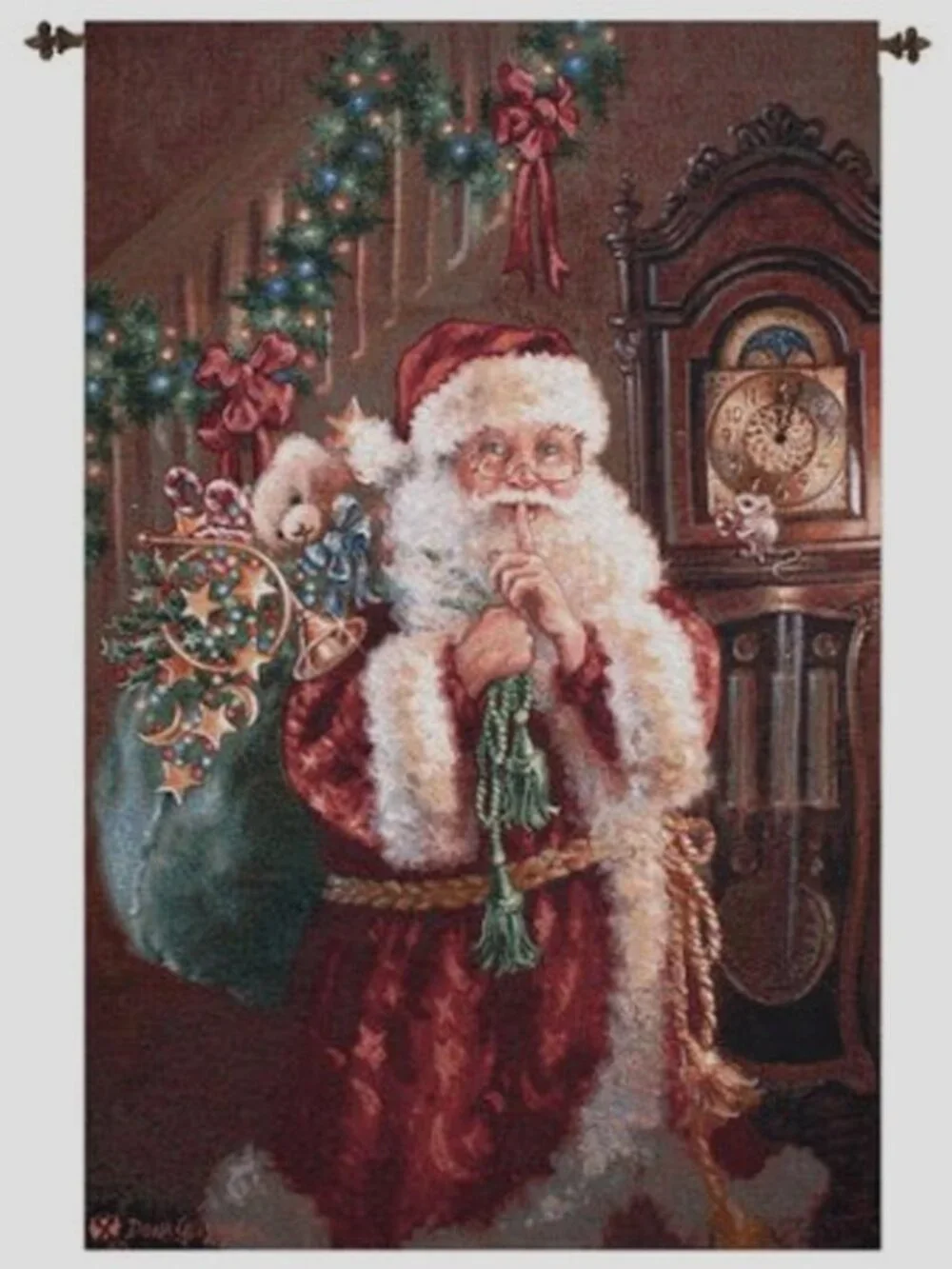 Santa Claus Christmas Tapestry Wall Hanging by Dona Gelsinger Made in the USA